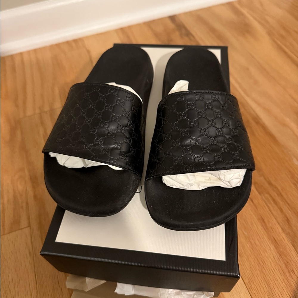 Gucci Black Slide Sandals